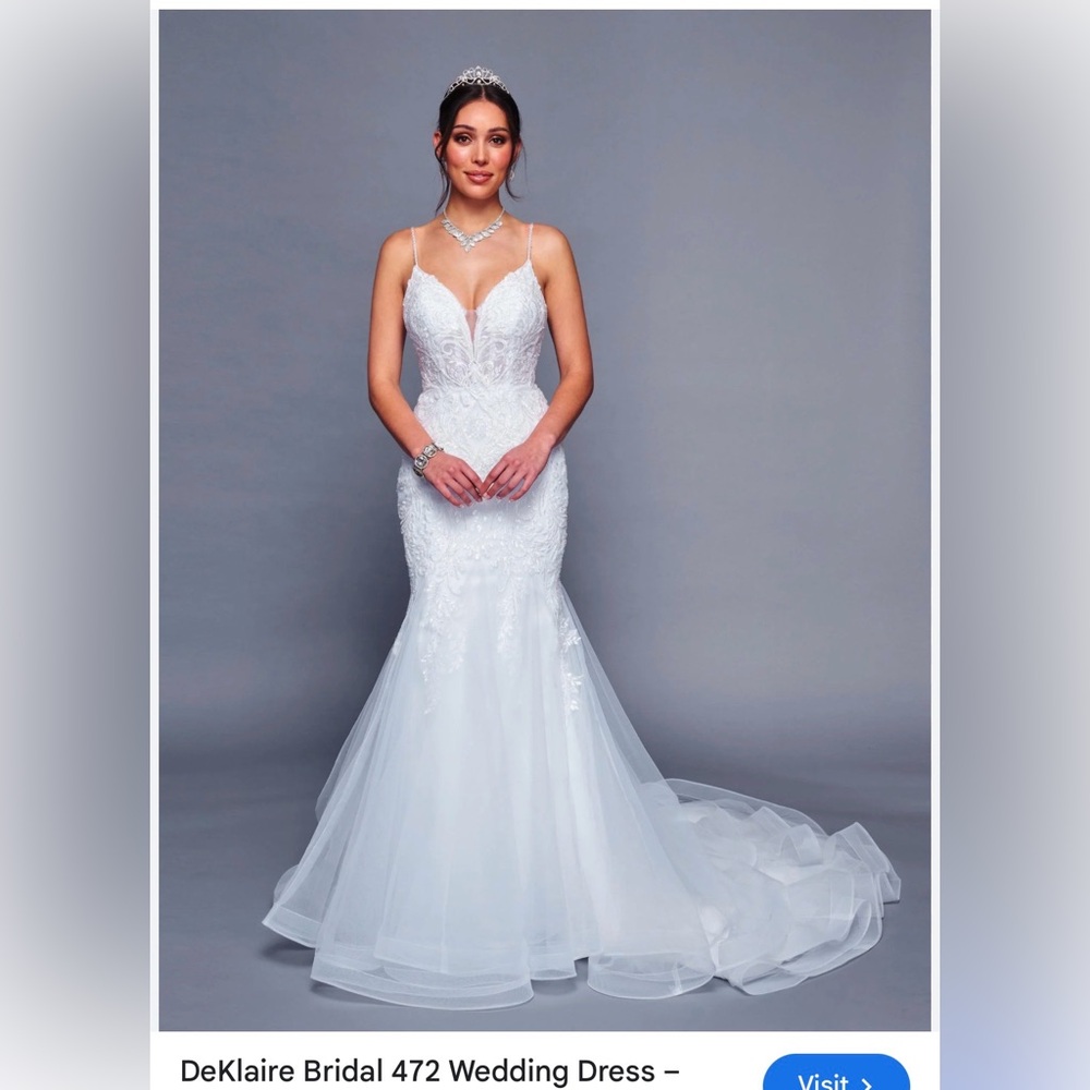 DeKlaire Bridal White Lace Wedding Gown